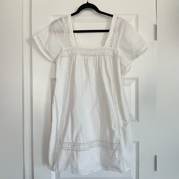 Abercrombie & Fitch | Dresses | Abercrombie Fitch 0 Cotton White Lace  Crochet Shift Dress | Poshmark